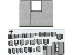 Sale Vicco R-Line Küchenblock /Anthrazit 180 cm ohne Arbeitsplatte ohne E-Geräte Beton