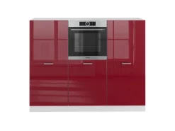 Vicco R-Line Küchenblock Bordeaux Hochglanz/Weiß 180 cm ohne Arbeitsplatte ohne E-Geräte< Einbauküchen