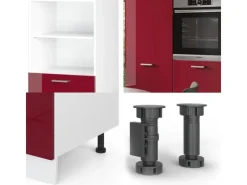 Vicco R-Line Küchenblock Bordeaux Hochglanz/Weiß 180 cm ohne Arbeitsplatte ohne E-Geräte< Einbauküchen