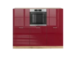 Vicco R-Line Küchenblock Bordeaux Hochglanz/Goldkraft Eiche 180 cm ohne Arbeitsplatte ohne E-Geräte< Einbauküchen