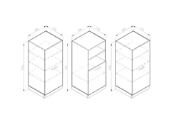 Vicco R-Line Küchenblock Bordeaux Hochglanz/Goldkraft Eiche 180 cm ohne Arbeitsplatte ohne E-Geräte< Einbauküchen