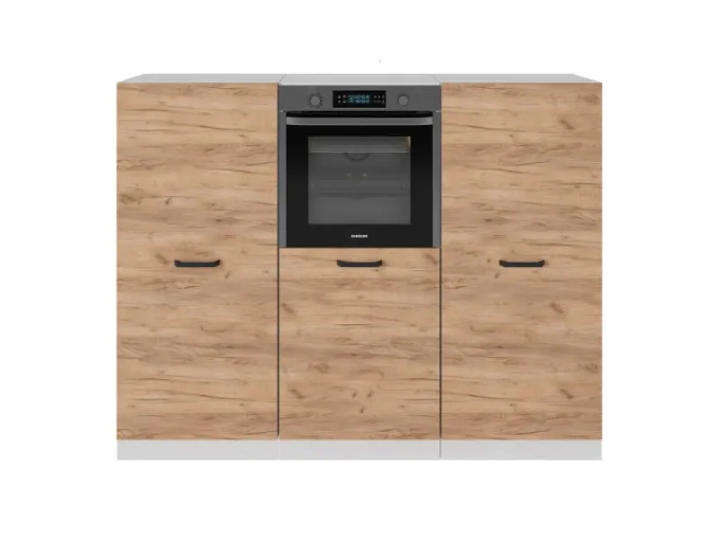 Discount Vicco R-Line Küchenblock Goldkraft /Weiß 180 cm ohne Arbeitsplatte ohne E-Geräte Eiche