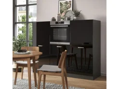 Outlet Vicco R-Line Küchenblock /Anthrazit 180 cm ohne Arbeitsplatte ohne E-Geräte Schwarz Hochglanz