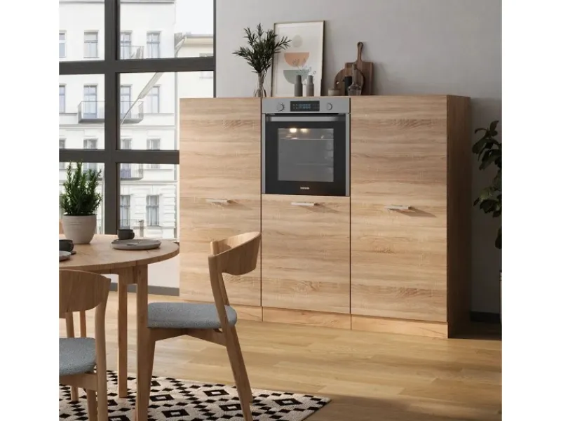 New Vicco R-Line Küchenblock Sonoma/Goldkraft Eiche 180 cm ohne Arbeitsplatte ohne E-Geräte Sonoma Eiche