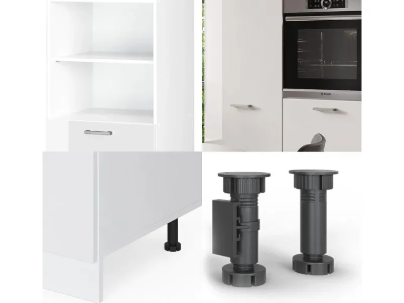 Discount Vicco R-Line Küchenblock Hochglanz/ 180 cm ohne Arbeitsplatte ohne E-Geräte Weiß