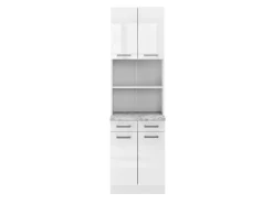Vicco R-Line Küchenblock Weiß Hochglanz 60 cm AP Marmor ohne E-Geräte< Miniküchen