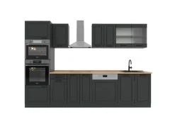 Vicco R-Line Küchenzeile Landhaus/ 300 cm mit Hochschrankohne Arbeitsplatte ohne E-Geräte< Einbauküchen