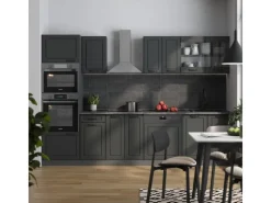 Vicco R-Line Küchenzeile Landhaus/ 300 cm mit Hochschrankohne Arbeitsplatte ohne E-Geräte< Einbauküchen