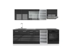 Einbauküchen<Vicco R-Line Küchenzeile /Weiß 240 cm AP Anthrazit ohne E-Geräte