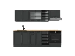 Hot Vicco R-Line Küchenzeile Landhaus/ 240 cm AP Eiche ohne E-Geräte Anthrazit