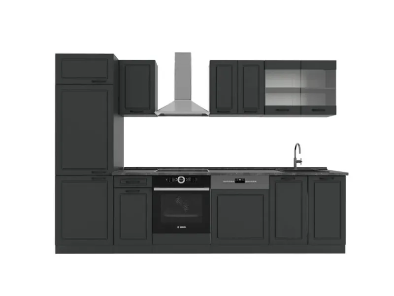 Vicco R-Line Küchenzeile Landhaus/ 300 cm AP ohne E-Geräte< Einbauküchen