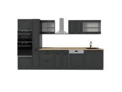 Vicco R-Line Küchenzeile Landhaus/ 350 cm ohne Arbeitsplatte ohne E-Geräte< Einbauküchen
