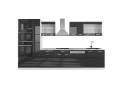 Vicco R-Line Küchenzeile /Weiß 350 cm mit Hochschrankohne Arbeitsplatte ohne E-Geräte< Küchenschränke