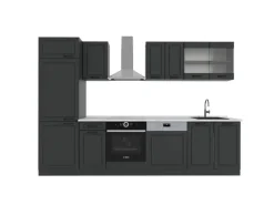 Vicco R-Line Küchenzeile Landhaus/ 300 cm AP Marmor ohne E-Geräte< Einbauküchen