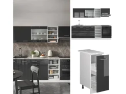 Vicco R-Line Küchenzeile /Weiß 240 cm ohne Arbeitsplatte ohne E-Geräte< Herde