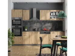 Vicco R-Line Küchenzeile Artisan Eiche/Anthrazit 300 cm mit Hochschrankohne Arbeitsplatte ohne E-Geräte< Küchenschränke