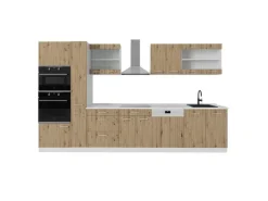 Pantryküchen<Vicco R-Line Küchenzeile /Weiß 350 cm mit Hochschrankohne Arbeitsplatte ohne E-Geräte