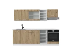 Einbauküchen<Vicco R-Line Küchenzeile /Weiß 240 cm ohne Arbeitsplatte ohne E-Geräte