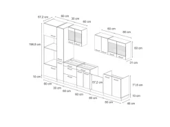 Vicco R-Line Küchenzeile Artisan Eiche/Anthrazit 350 cm mit Hochschrankohne Arbeitsplatte ohne E-Geräte Eiche Hell