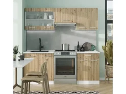 Online Vicco R-Line Küchenzeile /Weiß 200 cm AP Eiche ohne E-Geräte Artisan Eiche