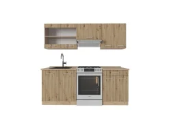 Einbauküchen<Vicco R-Line Küchenzeile Artisan-Eiche/Goldkraft Eiche 200 cm ohne Arbeitsplatte ohne E-Geräte