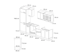Clearance Vicco R-Line Küchenzeile Artisan-Eiche/Goldkraft Eiche 300 cm AP Eiche ohne E-Geräte Artisan Eiche