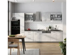 Clearance Vicco R-Line Küchenzeile /Anthrazit 350 cm ohne Arbeitsplatte ohne E-Geräte Beton