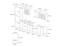 Sale Vicco R-Line Küchenzeile /Anthrazit 350 cm AP Marmor ohne E-Geräte Beton