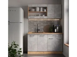 Best Vicco R-Line Küchenzeile /Goldkraft Eiche 140 cm AP Eiche ohne E-Geräte Beton
