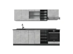 Vicco R-Line Küchenzeile /Anthrazit 240 cm AP Anthrazit ohne E-Geräte< Einbauküchen