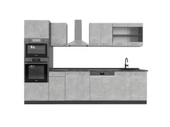 Vicco R-Line Küchenzeile /Anthrazit 300 cm mit HochschrankAP Anthrazit ohne E-Geräte< Einbauküchen