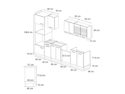 Vicco R-Line Küchenzeile /Anthrazit 300 cm mit HochschrankAP Anthrazit ohne E-Geräte< Einbauküchen