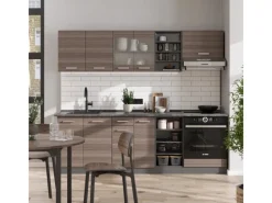 Einbauküchen<Vicco R-Line Küchenzeile /Anthrazit 240 cm AP Eiche ohne E-Geräte