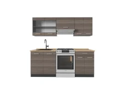 Vicco R-Line Küchenzeile /Anthrazit 200 cm ohne Arbeitsplatte ohne E-Geräte< Einbauküchen