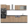 Vicco R-Line Küchenzeile Goldkraft Eiche/Anthrazit 300 cm mit Hochschrank AP Anthrazit ohne E-Geräte< Einbauküchen