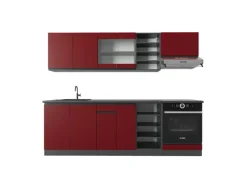 Pantryküchen|Winkelküchen<Vicco R-Line Küchenzeile /Anthrazit 240 cm J-Shape ohne E-Geräte