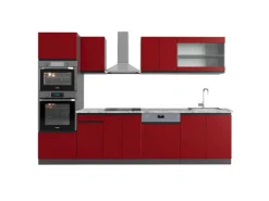 Best Vicco R-Line Küchenzeile /Anthrazit 300 cm mit HochschrankAP Marmor ohne E-Geräte Rot