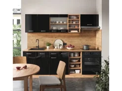 Einbauküchen<Vicco R-Line Küchenzeile /Goldkraft Eiche 240 cm AP Anthrazit ohne E-Geräte