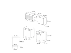Vicco R-Line Küchenzeile /Weiß 200 cm AP Anthrazit ohne E-Geräte< Küchenrückwände|Einbauküchen