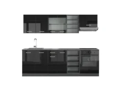 Vicco R-Line Küchenzeile /Anthrazit 240 cm ohne Arbeitsplatte ohne E-Geräte< Einbauküchen