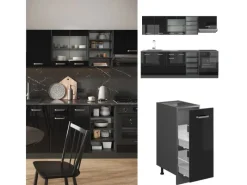 Vicco R-Line Küchenzeile /Anthrazit 240 cm ohne Arbeitsplatte ohne E-Geräte< Einbauküchen