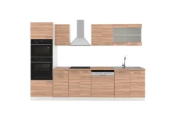 Vicco R-Line Küchenzeile Sonoma/Weiß 300 cm mit HochschrankAP Eiche ohne E-Geräte< Einbauküchen