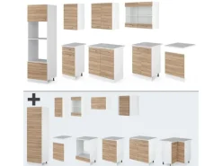 Clearance Vicco R-Line Küchenzeile Sonoma 300 cm mit HochschrankAP Marmor ohne E-Geräte Sonoma Eiche