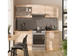 Vicco R-Line Küchenzeile Sonoma/Goldkraft Eiche 200 cm AP Eiche ohne E-Geräte< Pantryküchen