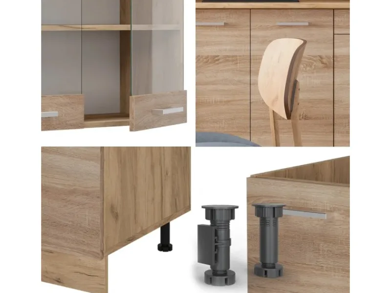 Sale Vicco R-Line Küchenzeile Sonoma/Goldkraft Eiche 140 cm AP Eiche ohne E-Geräte Sonoma Eiche