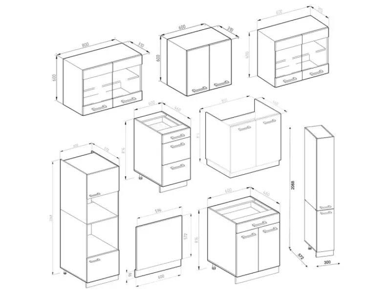 Kühlschränke<Vicco R-Line Küchenzeile Sonoma/Weiß 350 cm mit HochschrankAP Eiche ohne E-Geräte