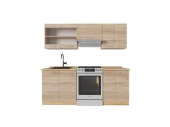Vicco R-Line Küchenzeile Sonoma/Goldkraft Eiche 200 cm ohne Arbeitsplatte ohne E-Geräte< Einbauküchen