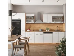 Online Vicco R-Line Küchenzeile Weiß Hochglanz/Goldkraft Eiche 350 cm mit HochschrankAP Eiche ohne E-Geräte Hochglanz Weiß