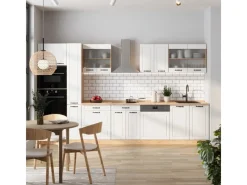Einbauküchen<Vicco R-Line Küchenzeile Weiß Landhaus/Goldkraft Eiche 350 cm AP Anthrazit ohne E-Geräte