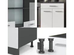 Einbauküchen<Vicco R-Line Küchenzeile /Anthrazit 200 cm AP Anthrazit ohne E-Geräte
